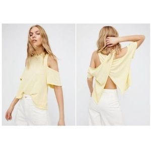 We the Free Taurus New Cold Shoulder Open Back Yellow XS Top 4045 ob604071